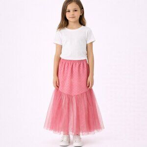 Floatimini Pink Elastic Band Mermaid Skirt Colorful Costume Gift Halloween Party